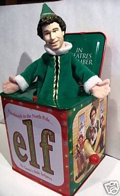 elf holding present|elf movie memorabilia.